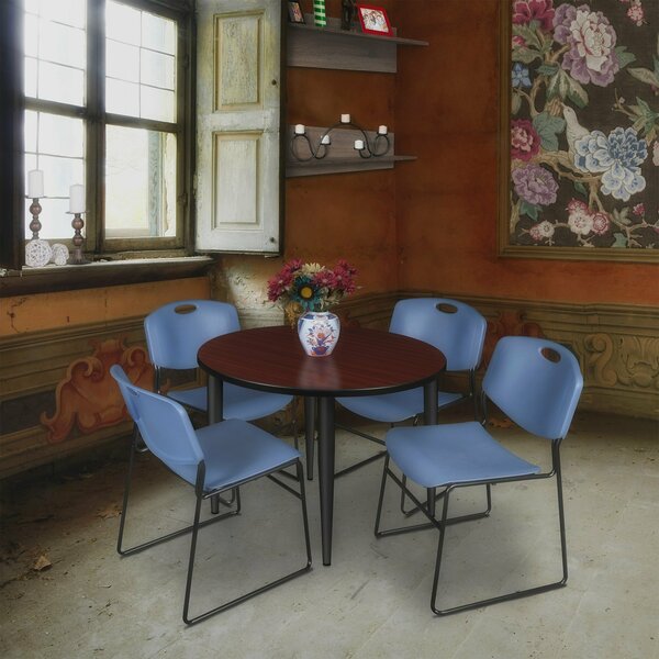 Regency Kahlo Round Table & Chair Sets, 36 W, 36 L, 29 H, Wood, Metal, Polypropylene Top, Mahogany TPL36RNDMHBK44BE